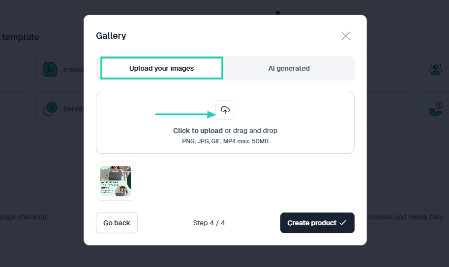 How to sell digital products online: course builder showing “Copywriting”