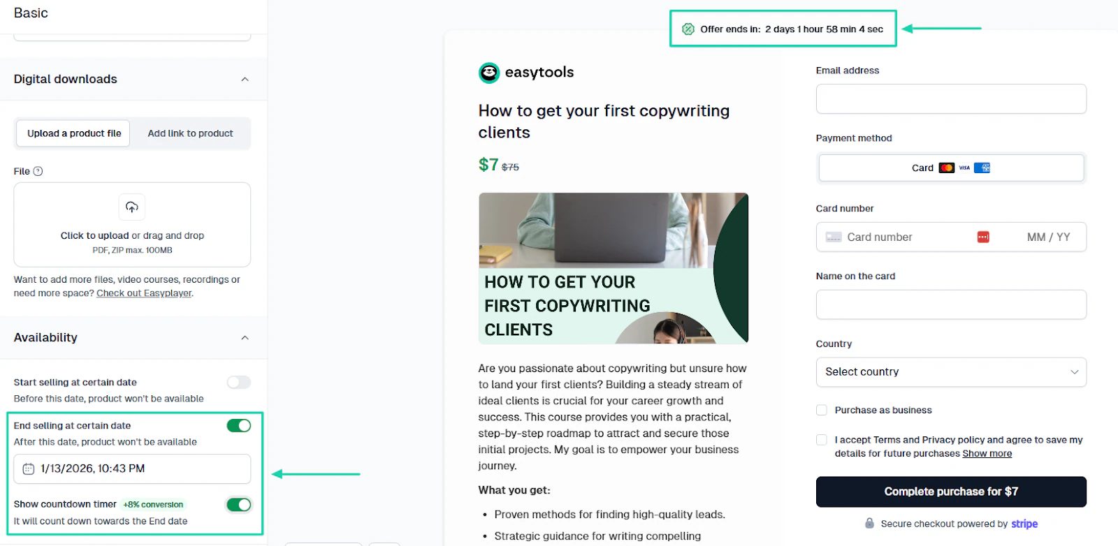 availability option to sell digital products online