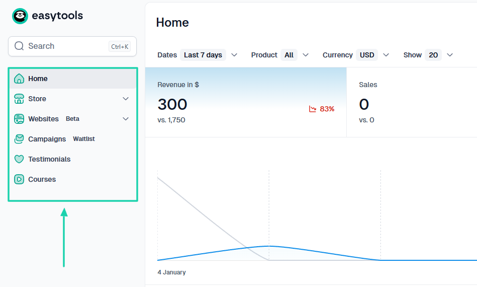 Easytools homepage