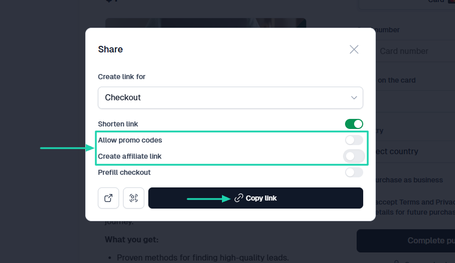 How to sell digital products online: support and community screenshot — checkout