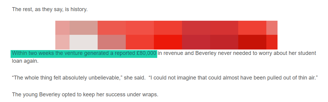 total revenue of a creator in a fortnight