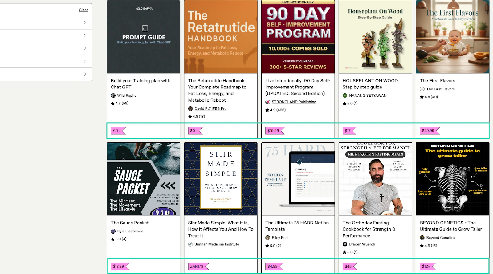 nutrition guides pdfs price on gumroad