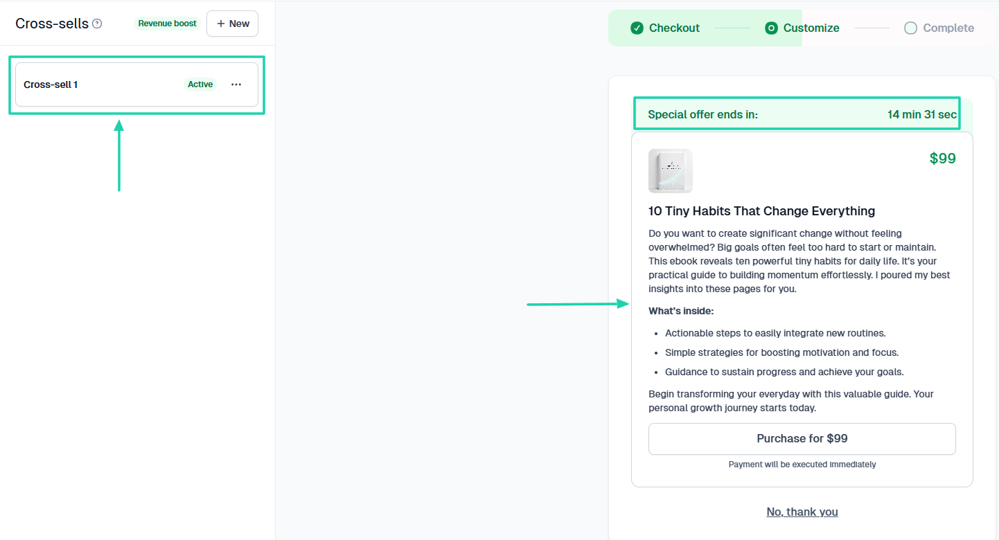 How to sell PDFs online: checkout screenshot