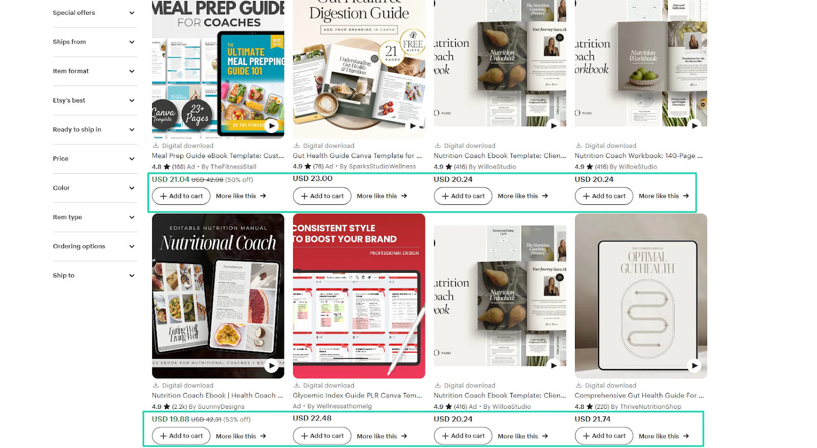 nutrition guide pdfs prices on etsy