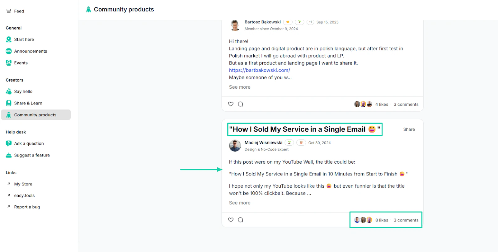Easytools community feed