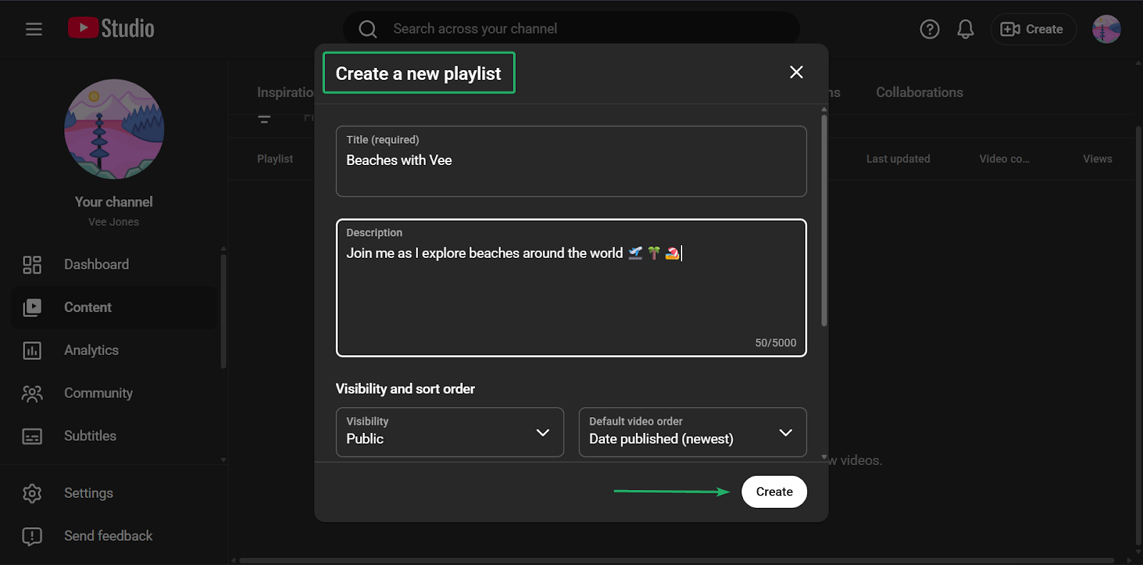 YouTube: capture du 📑 type de contenu - abonnements à la chaîne
