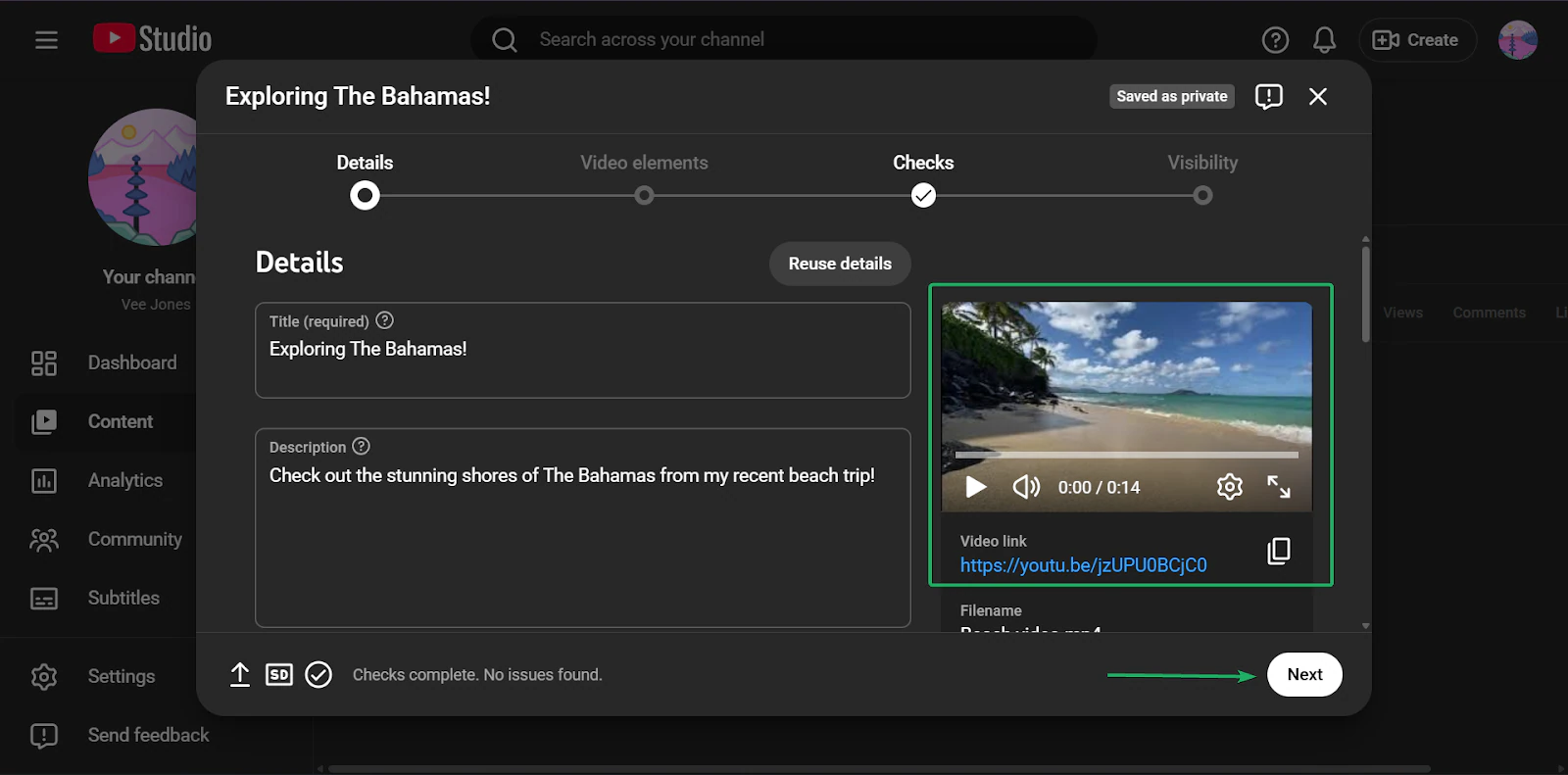mise en ligne d'une vidéo sur une plateforme pour créateurs de contenu