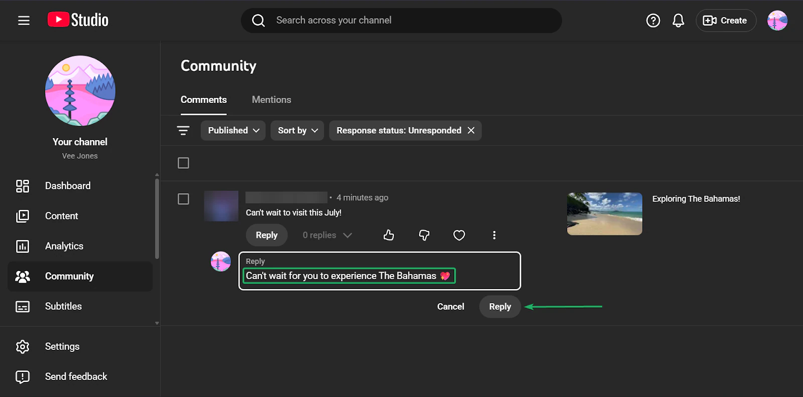 réagir aux commentaires sur youtube