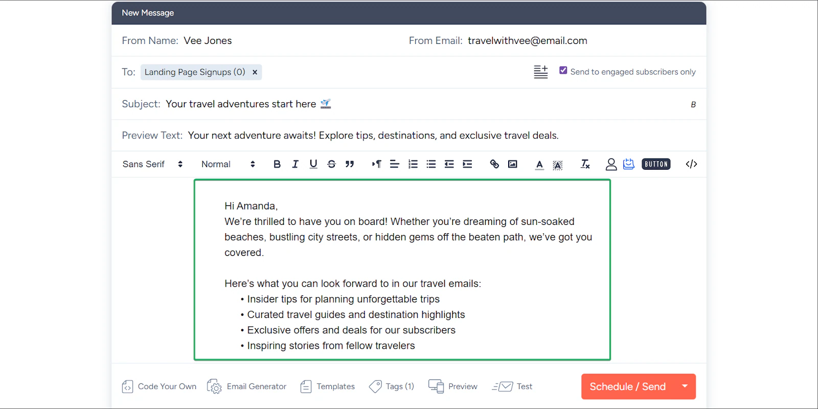 envoyer des emails avec une plateforme pour créateurs de contenu
