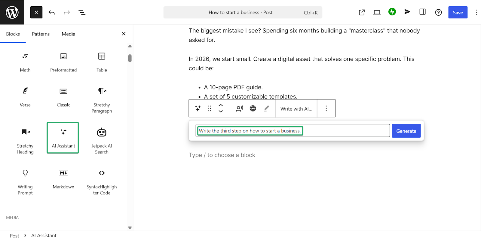assistant ia sur une plateforme pour créateurs de contenu