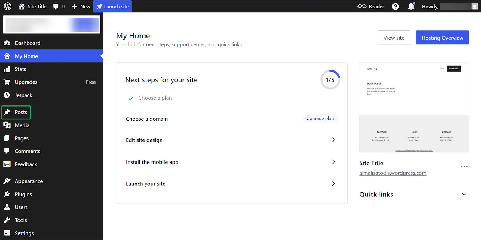 WordPress: les articles affichant "Posts"