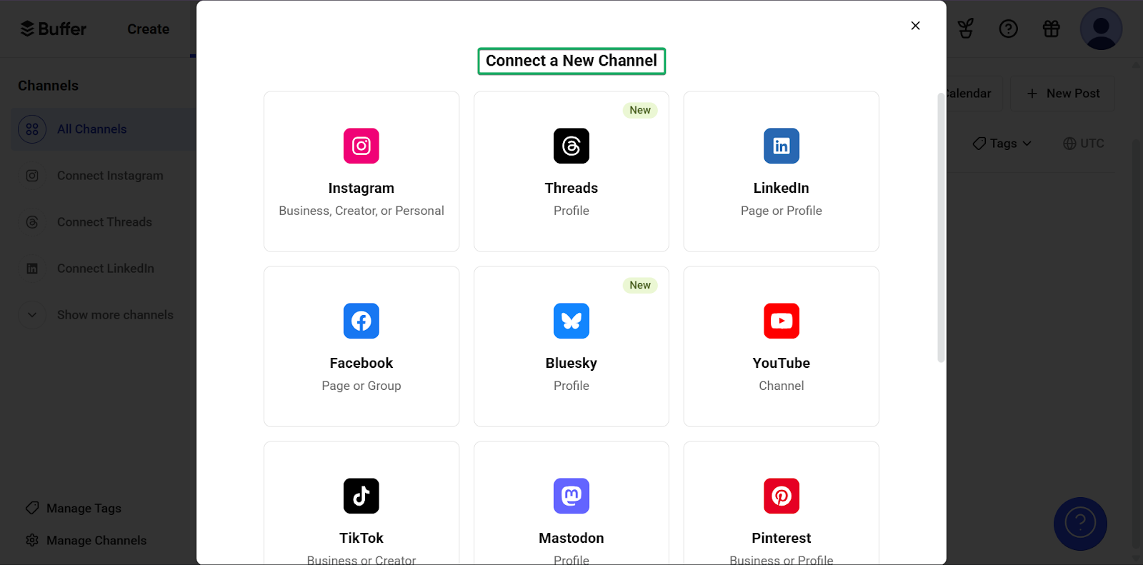 connecter un canal dans buffer