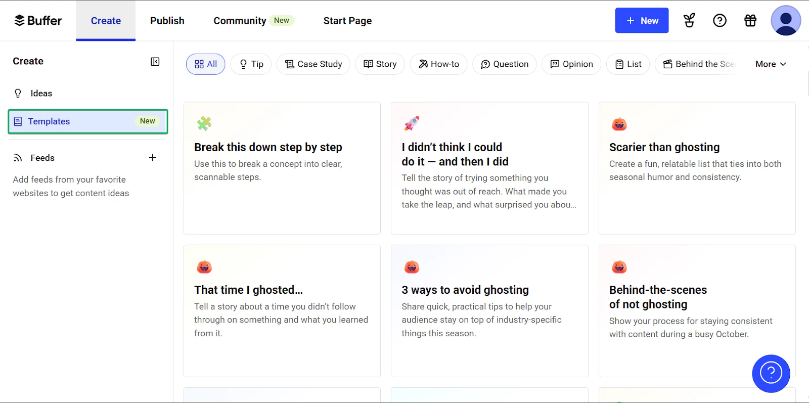 templates sur une plateforme pour créateurs de contenu