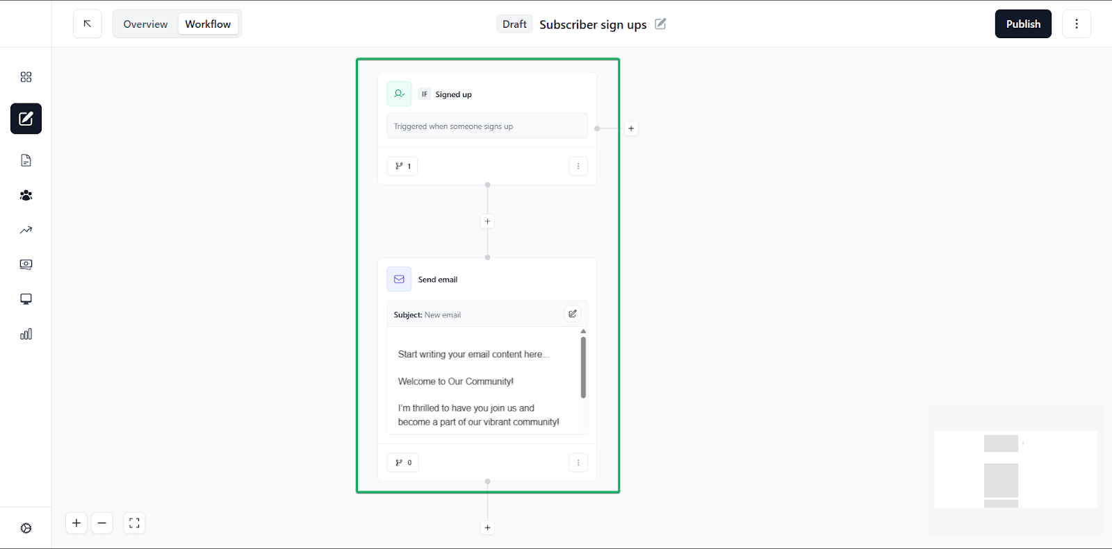 fenêtre d'édition des automatisations et des workflows