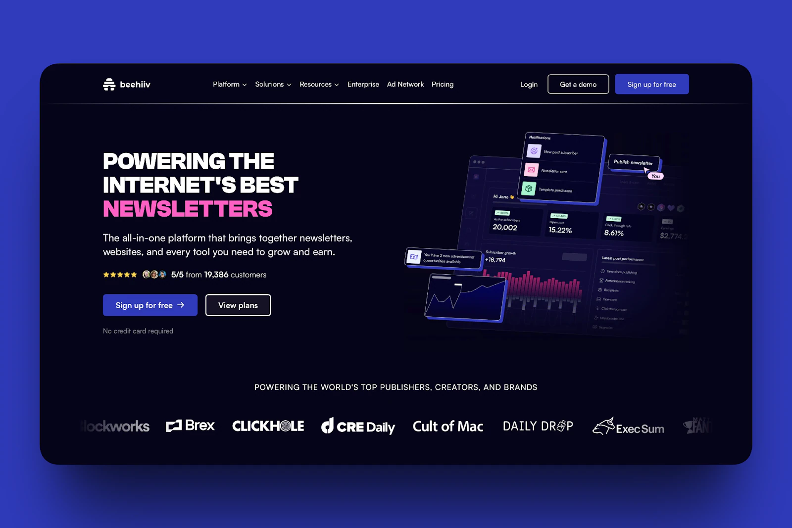 beehiiv - une plateforme de premier plan pour créateurs de contenu