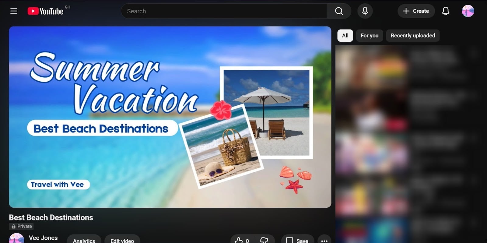 le contenu apparaît dans l'application sélectionnée
