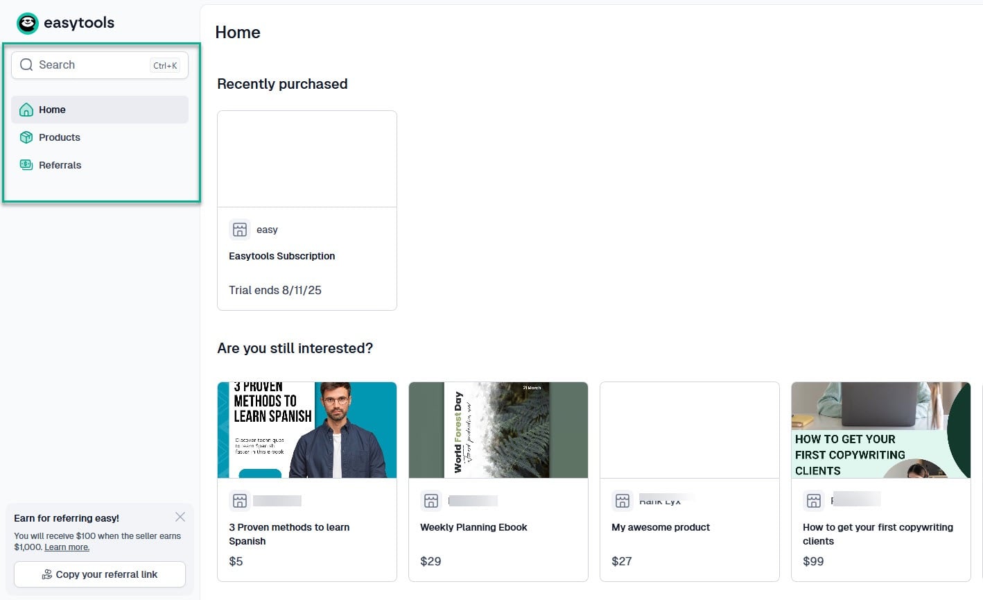 produits achetés récemment sur easytools