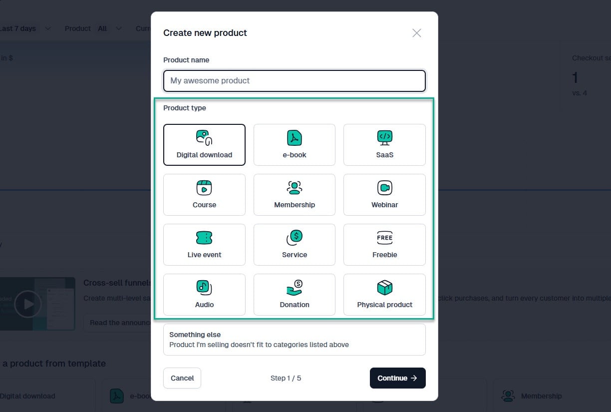 Quels produits pouvez-vous vendre avec Easytools?: capture d'écran du créateur de formation