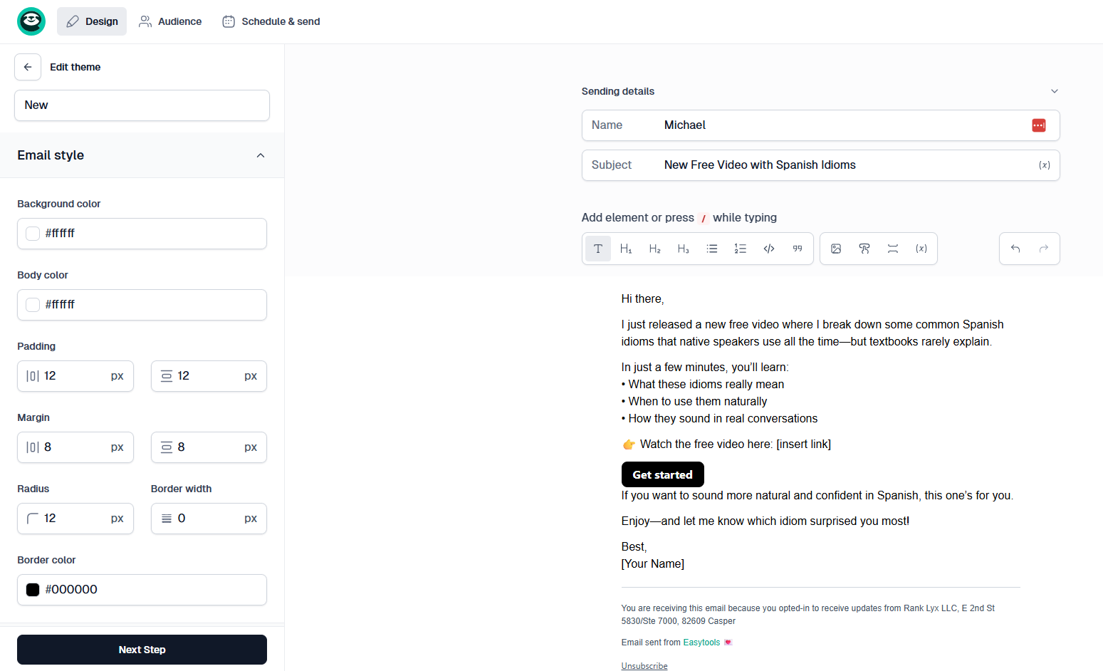 fonctionnalité easymail utilisée par les créateurs sur easytools