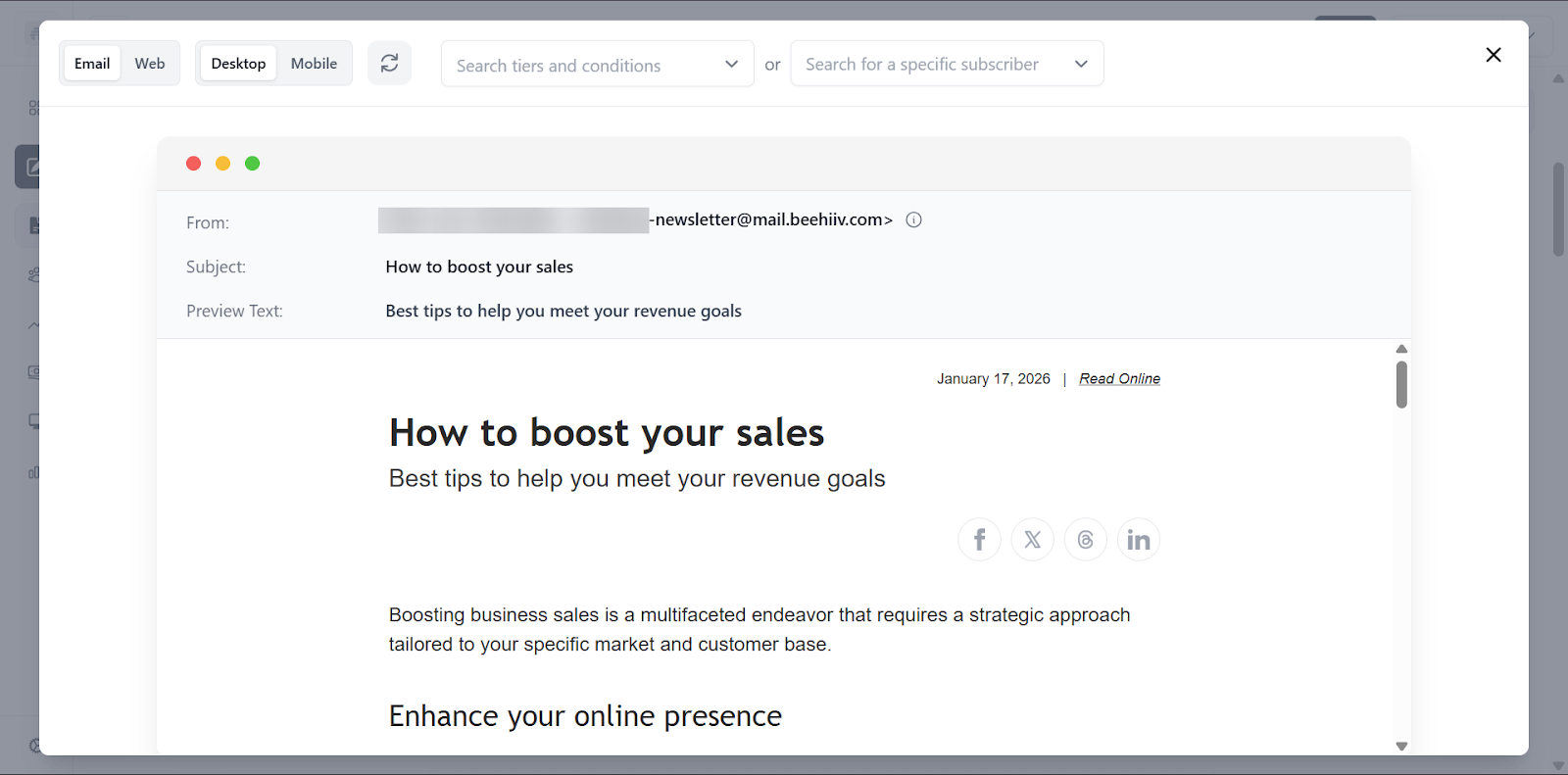 prévisualiser un article sur une plateforme pour créateurs de contenu