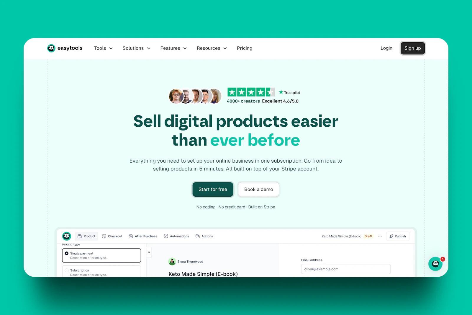 Easytools - la meilleure des alternatives à Gumroad