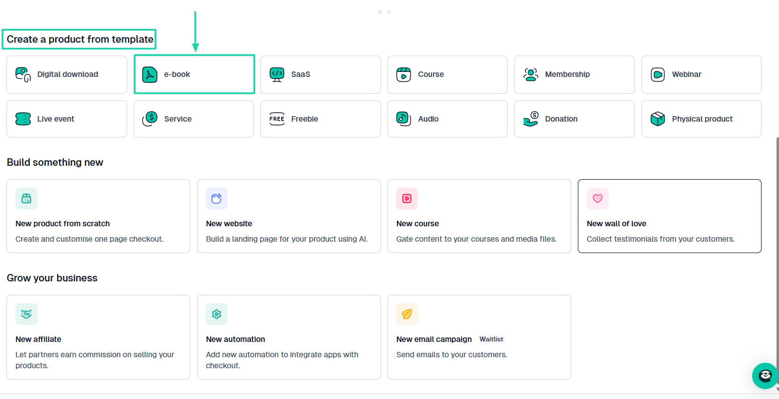Easytools: le store affichant "e-book" - produit digital