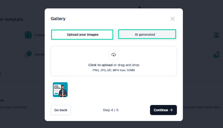 Easytools: capture du store - produit digital vue 3