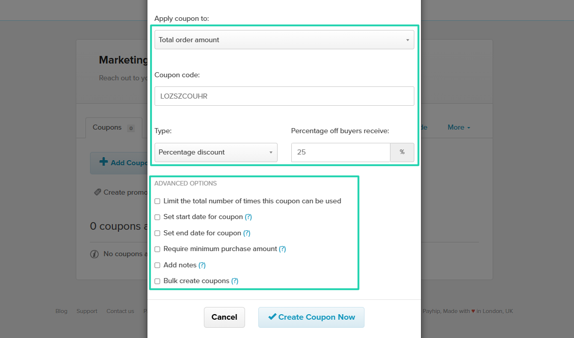 Payhip: capture des coupons