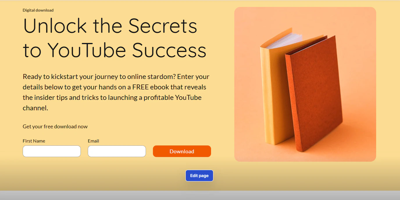 landing page sur Thinkific