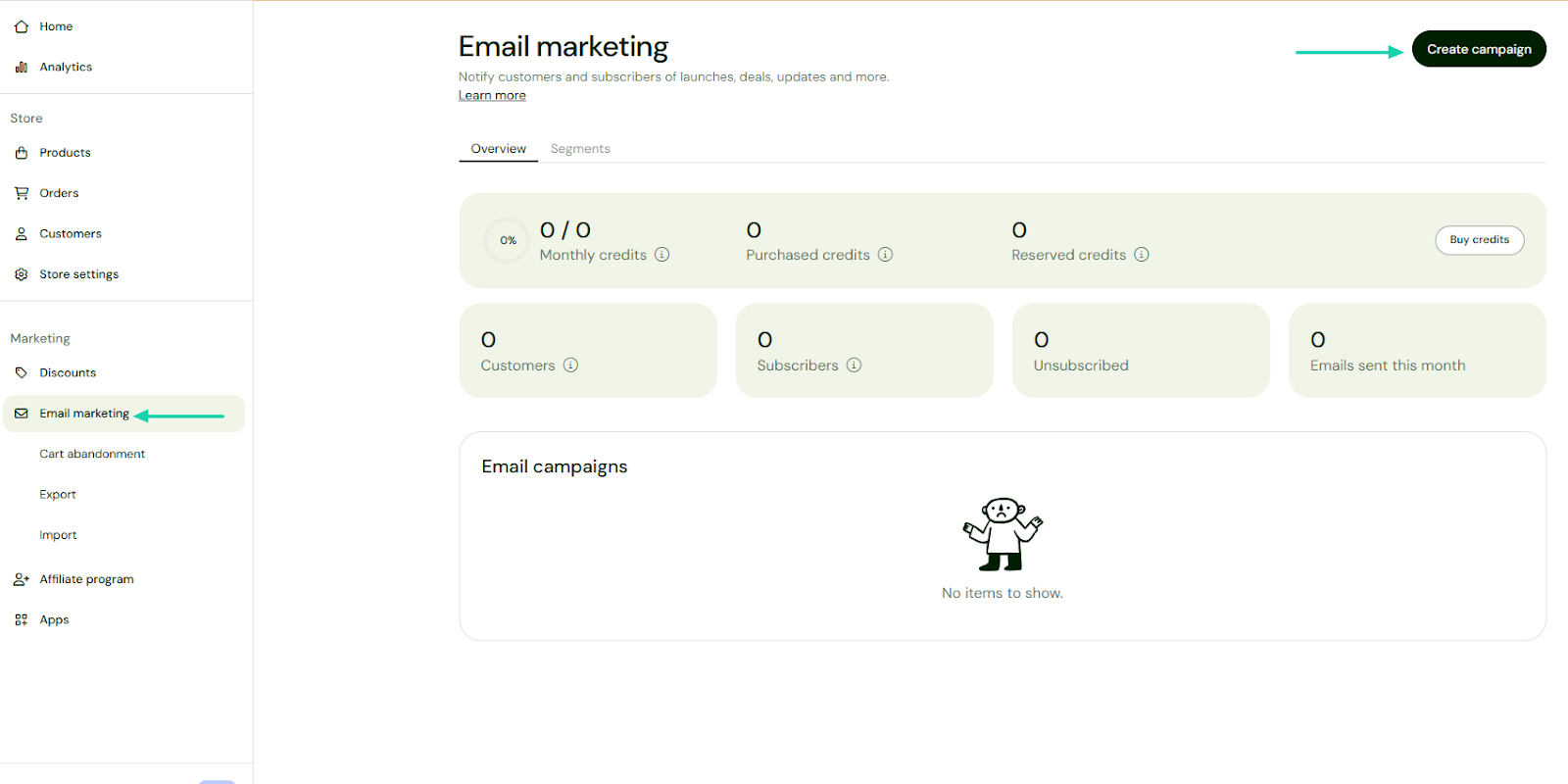 la fonctionnalité email marketing de Sellfy