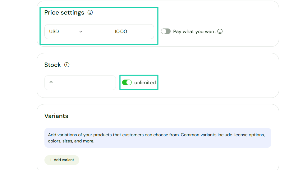 fixer le prix d'un produit digital sur une alternative à Gumroad