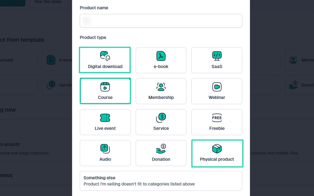 Tenir compte du type de produit: capture du créateur de formations