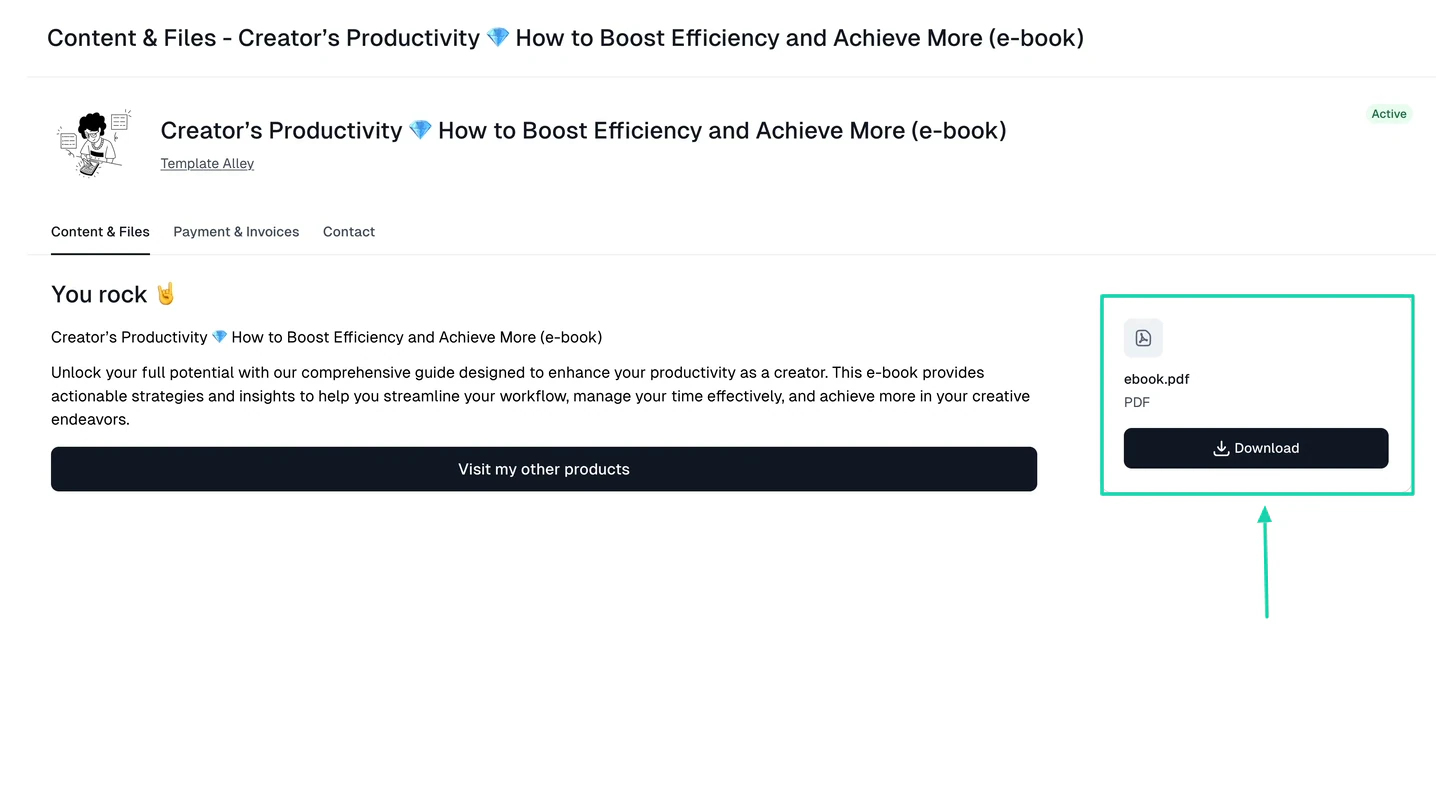 bouton de téléchargement d'ebook