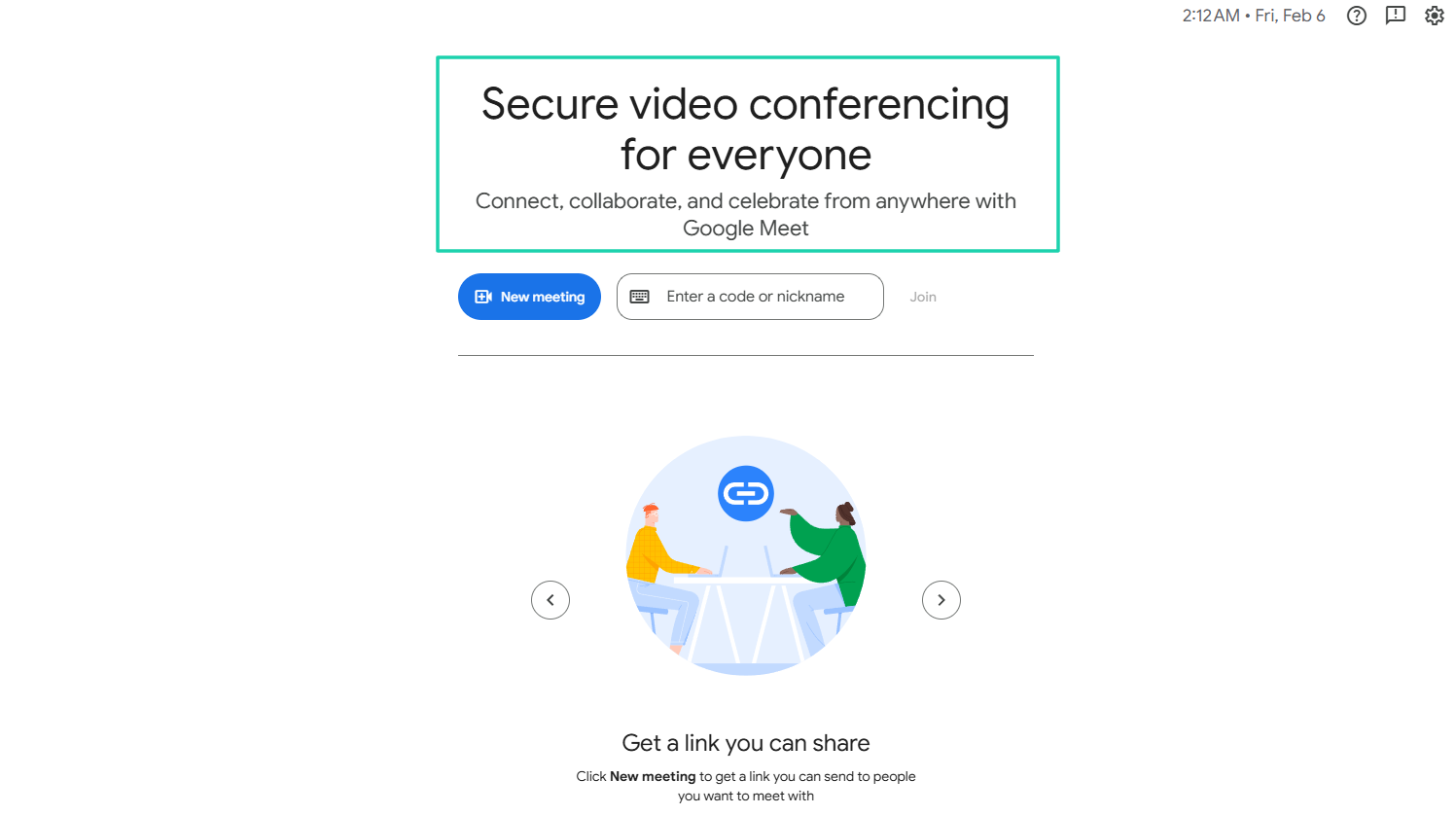 lancer une activité de coaching avec google meet