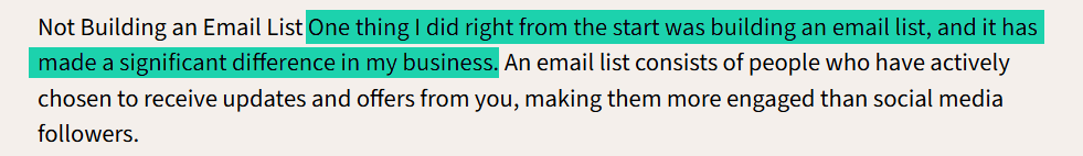 avis de joanna lott sur les listes email