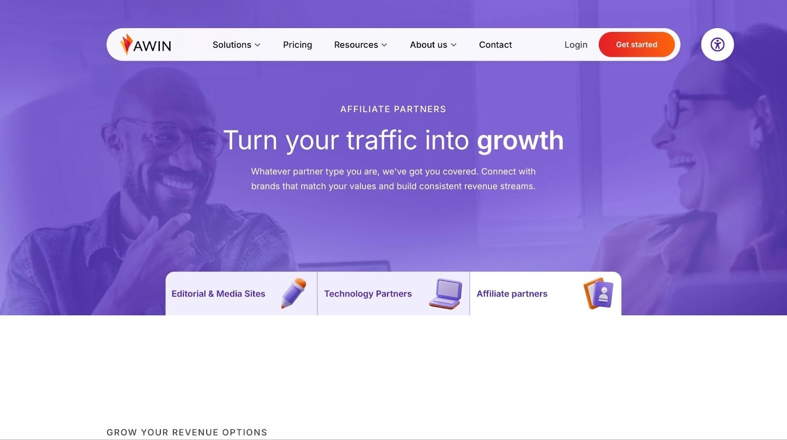 landing page d'awin