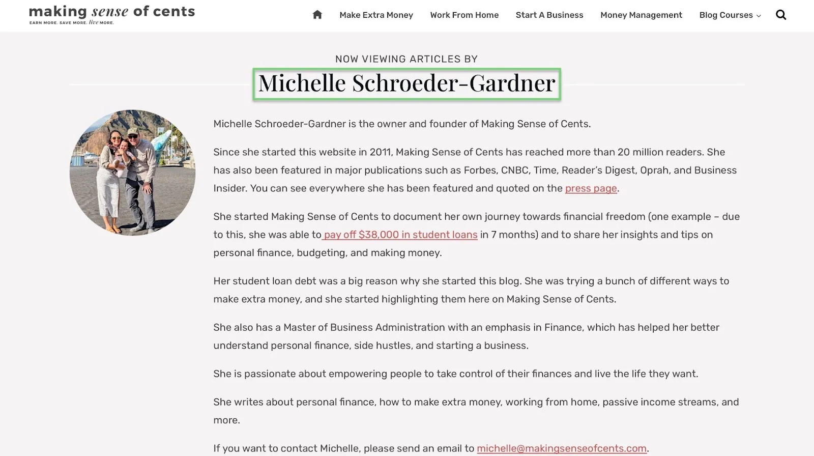 page à propos de michelle schroeder-gardner