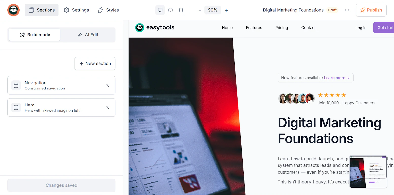 landing page créée avec une alternative à podia