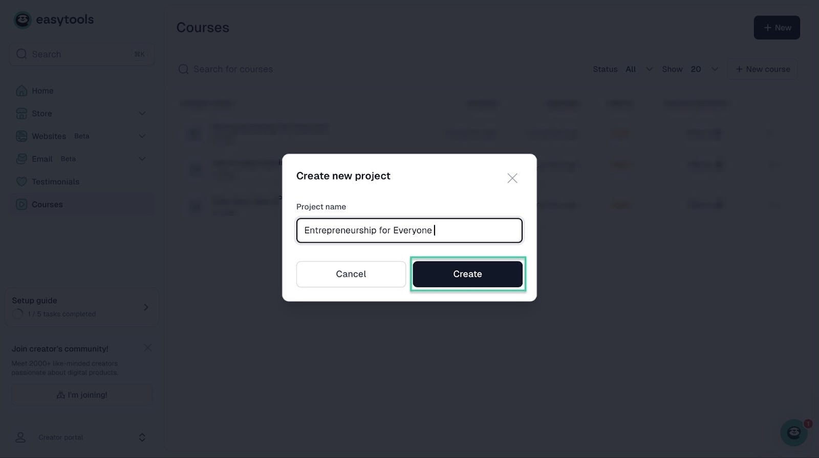 Easytools: capture des formations