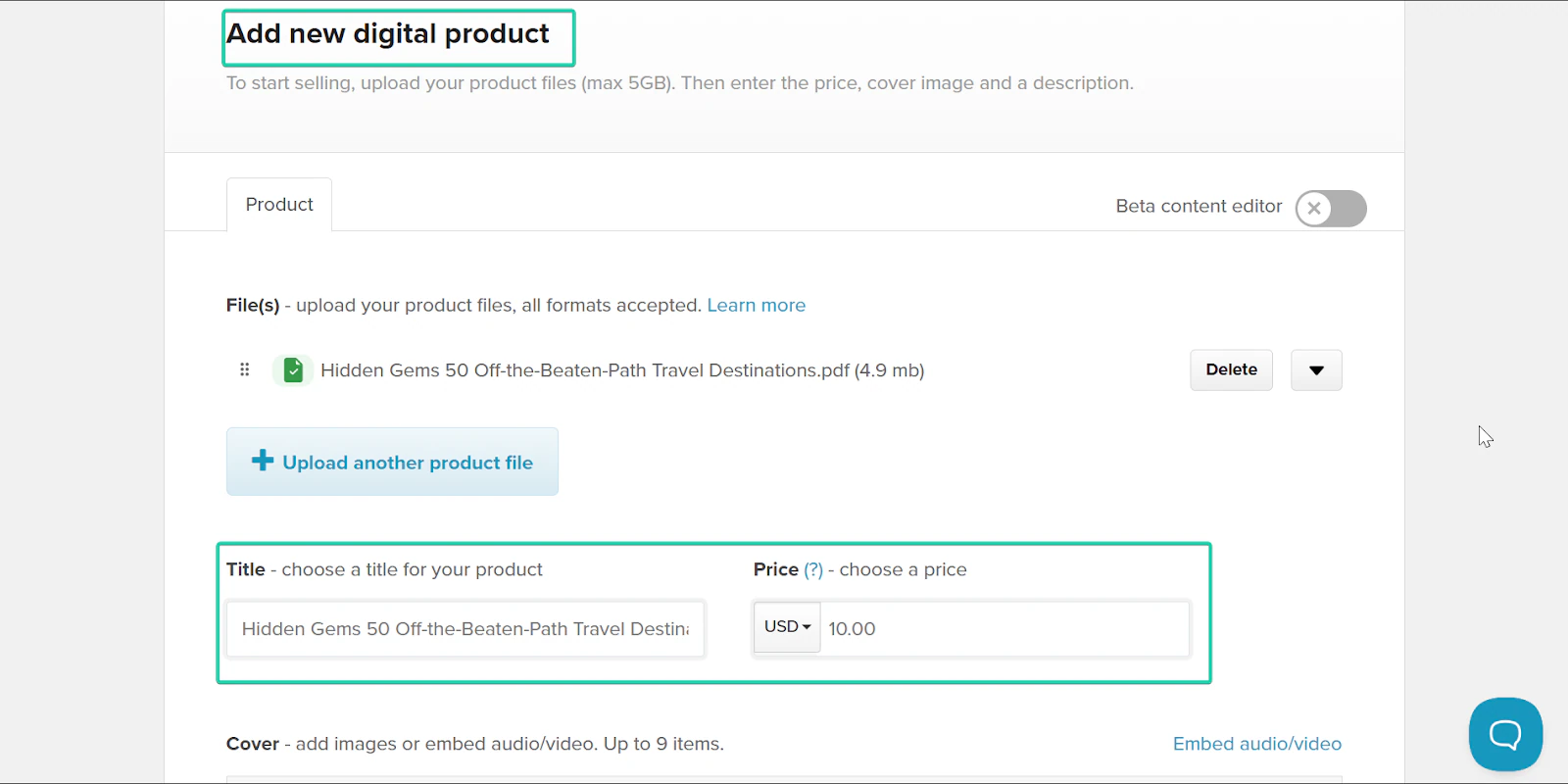 Payhip: la section products avec le bouton "Add Product"