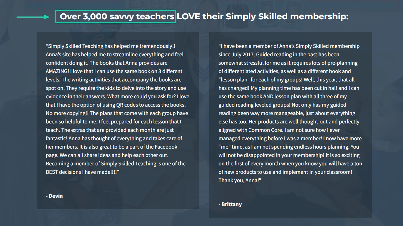 teachers in membership site