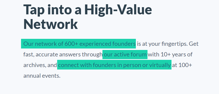 They have a network of 600+ experienced founders, an active forum, and encourage you to connect in person or…