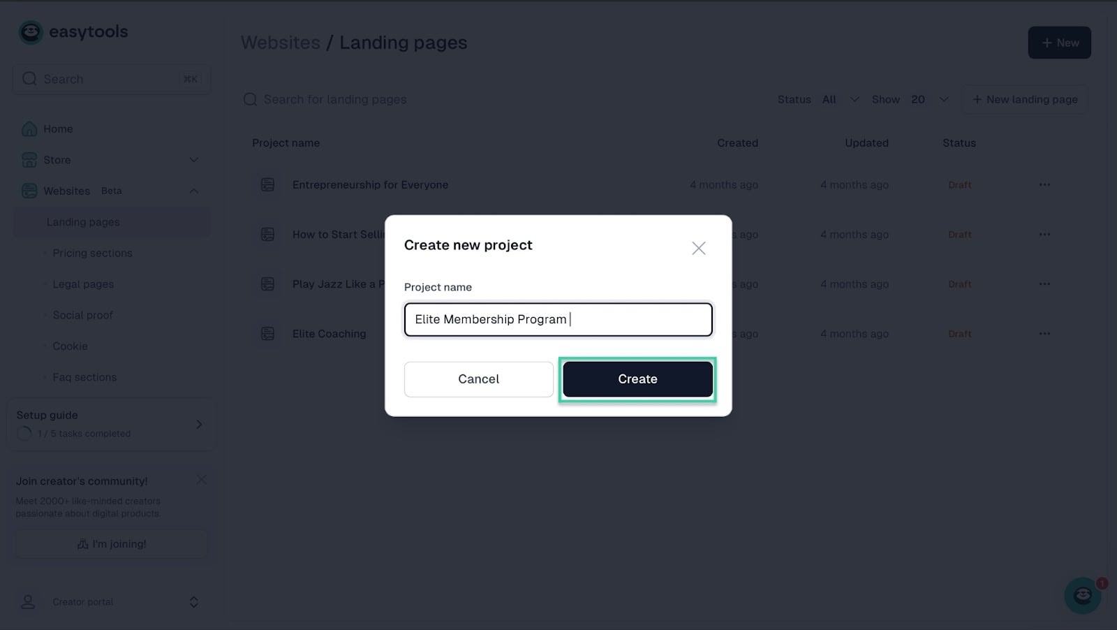 How to create a membership site: pro tip showing “Start without product”