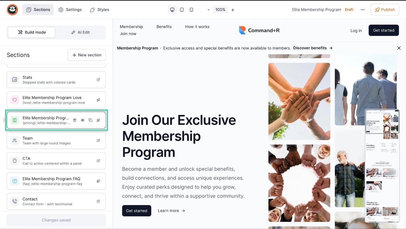 How to create a membership site: pro tip showing “Elite Membership Program Pricing”