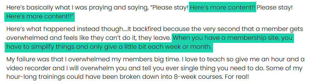 anna runyan on membership site mistake
