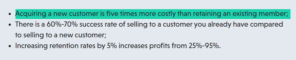 statistics on member retention and aquisition