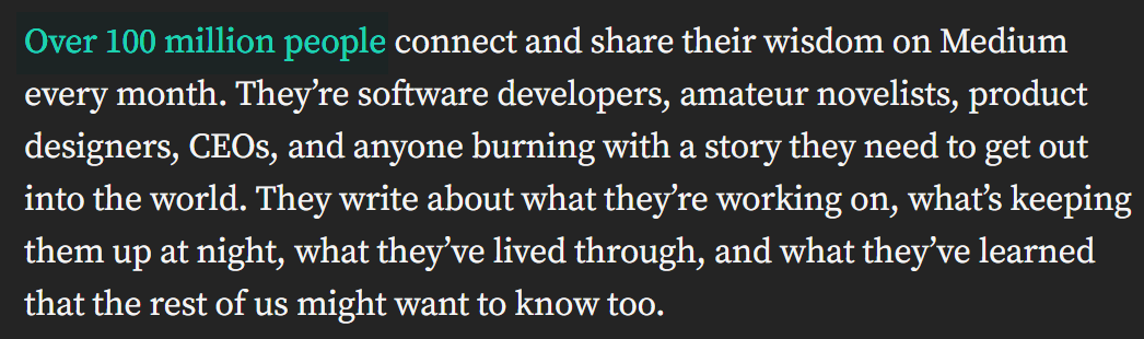 number of people on medium