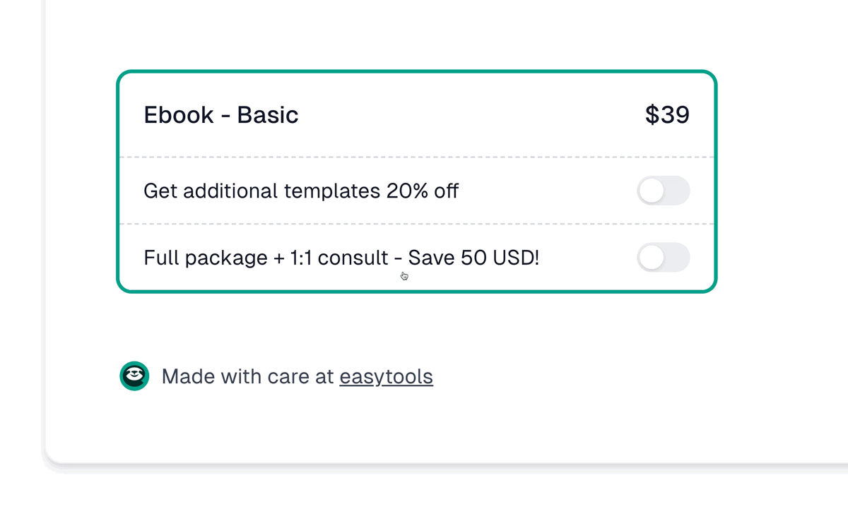 More upgrade options, shown clearly