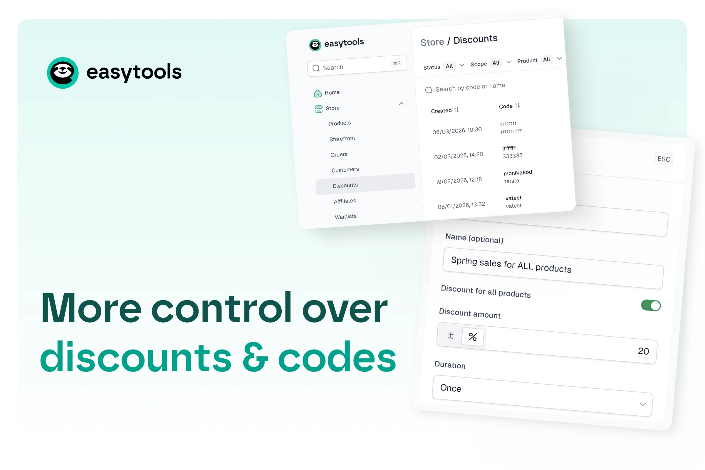 Más control sobre tus códigos de descuento