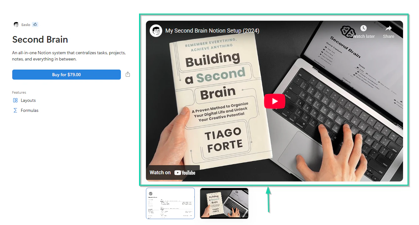Easlo also does the same with his Second Brain Notion template.